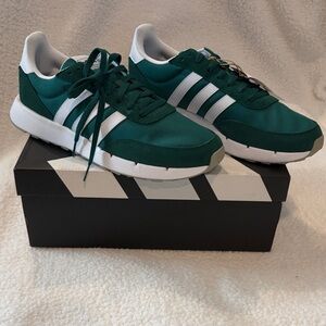 Adidas Run 60 2.0 Forest Green and White Trainers
